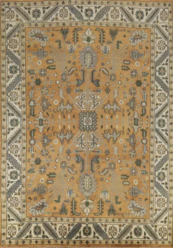 Orange Rust Wool Heriz Serapi Indian Area Rug 8x10
