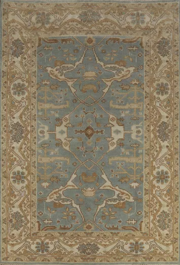 Blue Handmade Oushak Indian Area Rug 6x9