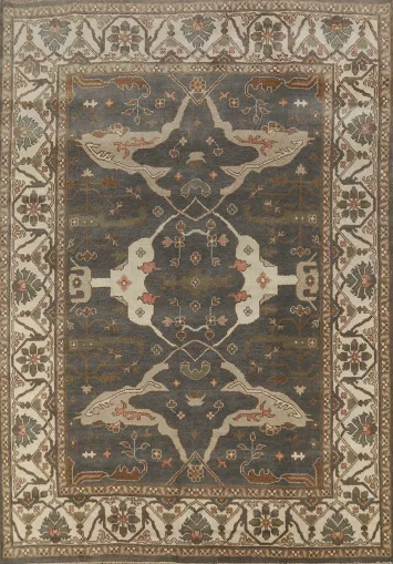 Gray Wool Handmade Oushak Indian Area Rug 8x10