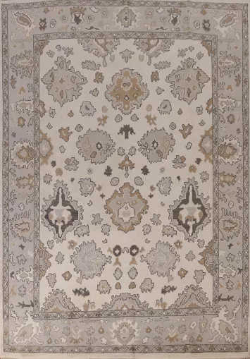 Ivory Wool Oushak Indian Area Rug 8x10