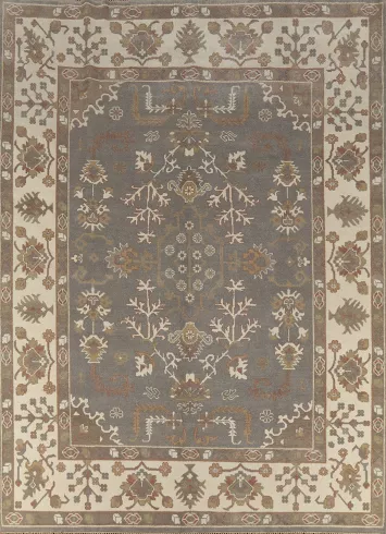 Gray Wool Handmade Oushak Indian Area Rug 9x12