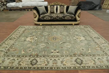 Handmade Floral Oushak Indian Area Rug 9x12