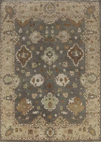 Handmade Gray Oushak Indian Area Rug 8x10