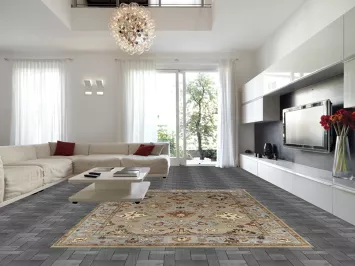 Light Brown Wool Oushak Indian Area Rug 9x12