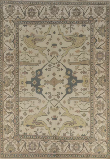 Earth Tone Wool Oushak Indian Area Rug 8x10
