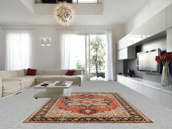 Geometric Heriz Serapi Indian Area Rug 9x12