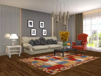 Tribal Geometric Gabbeh Indian Area Rug 5x8