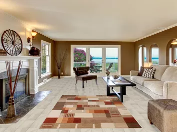 Geometric Wool Modern Indian Area Rug 5x8