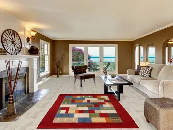 Modern Geometric Gabbeh Indian Area Rug 5x8