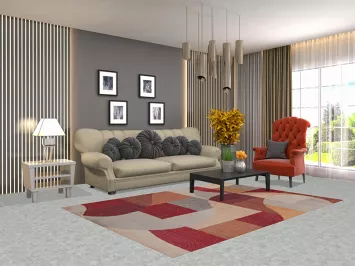 Contemporary Wool Gabbeh Indian Area Rug 5x8