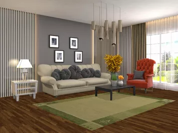 Green Wool Wool Gabbeh Indian Area Rug 5x8