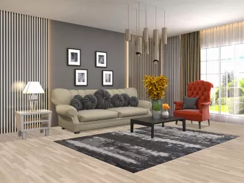 Abstract Wool Modern Indian Area Rug 5x8