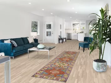 Blue Geometric Heriz Serapi Indian Runner Rug 2x10