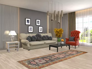 Gray Wool Viss Indian Runner Rug 3x8