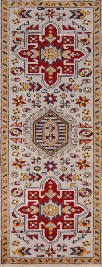 Handmade Wool Heriz Serapi Indian Runner Rug 3x8