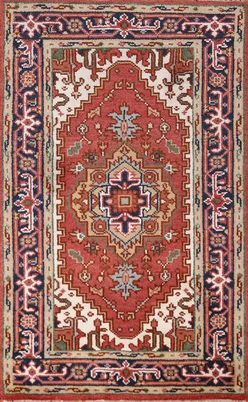 Geometric Heriz Serapi Indian Rug 3x5