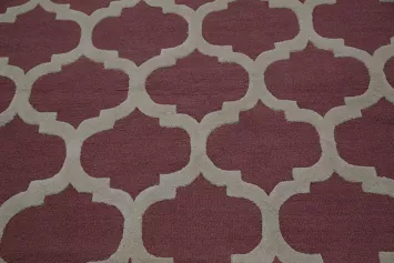 Pink/Ivory Round 8x8 Trellis Area Rug