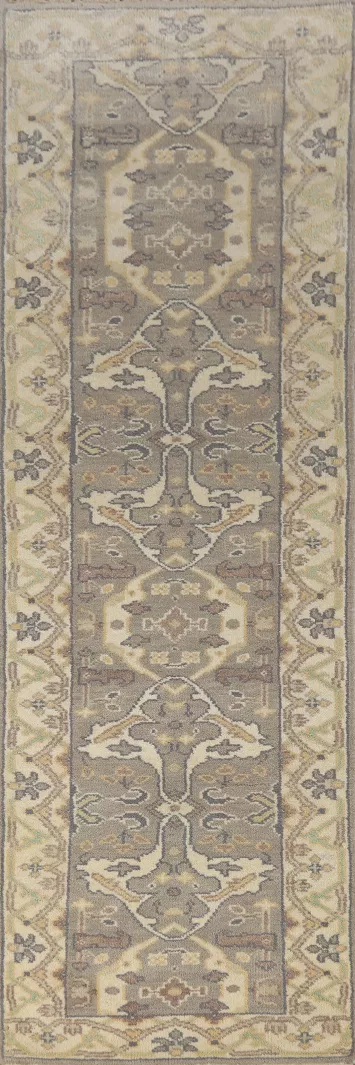 Handmade Oushak Indian Runner Rug 3x10