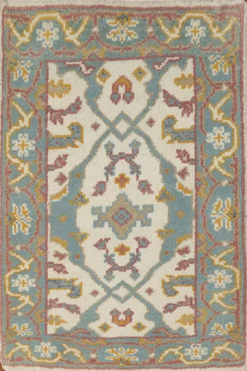 Geometric Wool Oushak Indian Rug 2x3