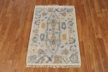 Geometric Wool Oushak Indian Rug 2x3