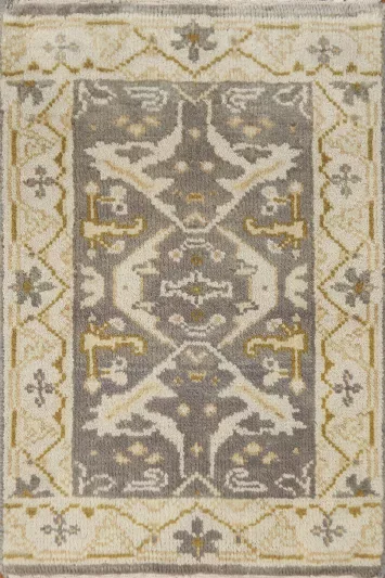 Gray Wool Oushak Indian Rug 2x3