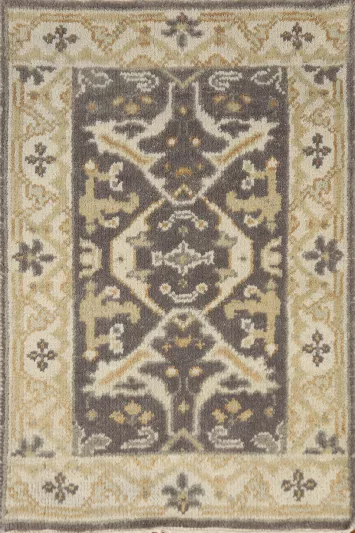 Gray Wool Oushak Indian Accent Rug 2x3