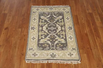 Gray Wool Oushak Indian Accent Rug 2x3