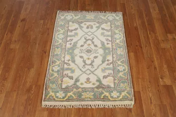 Geometric Wool Oushak Indian Rug 2x3