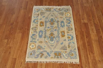 Geometric Wool Oushak Indian Rug 2x3