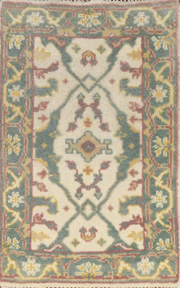 Geometric Wool Oushak Indian Rug 2x3