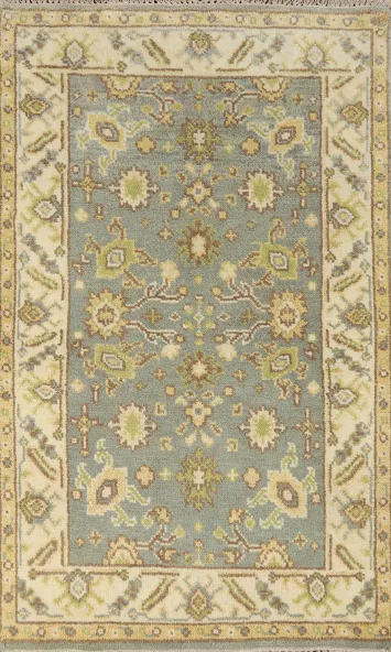 Geometric Wool Oushak Indian Rug 3x5