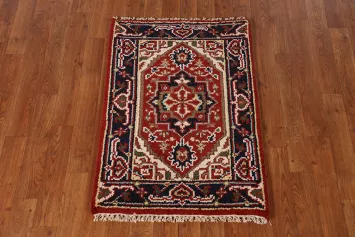 Geometric Heriz Serapi Indian Accent Rug 2x3