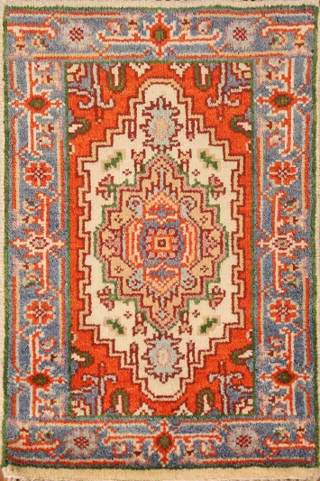 Geometric Heriz Serapi Indian Accent Rug 2x3