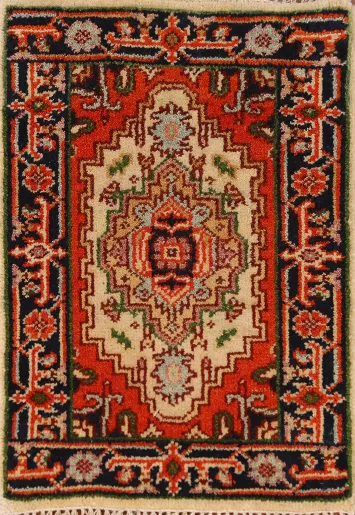 Geometric Heriz Serapi Indian Accent Rug 2x3