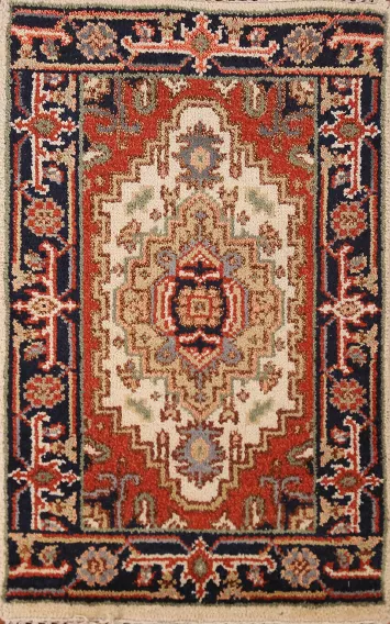 Geometric Heriz Serapi Indian Accent Rug 2x3