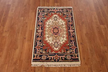 Geometric Heriz Serapi Indian Accent Rug 2x3