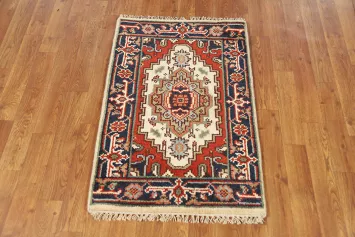 Geometric Heriz Serapi Indian Accent Rug 2x3