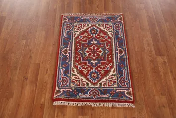 Red Heriz Serapi Indian Accent Rug 2x3