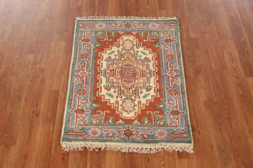 Geometric Heriz Serapi Indian Accent Rug 2x3
