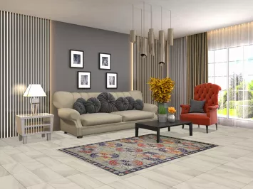 Geometric Heriz Serapi Indian Foyer Rug 4x6