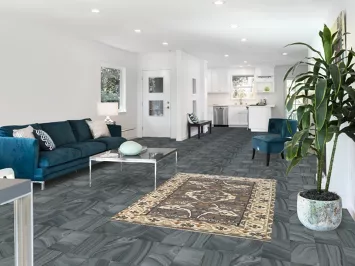 Gray Wool Oushak Indian Rug 4x6