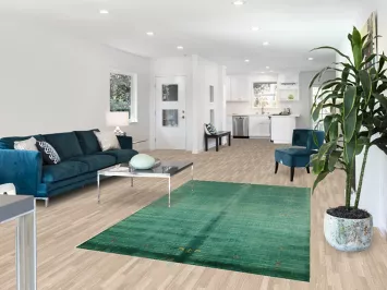 Handmade Green Gabbeh Indian Area Rug 5x8