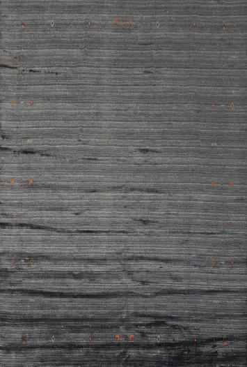 Sleek Gabbeh Area Rug 8x10 Minimalistic Design with Pops of Color