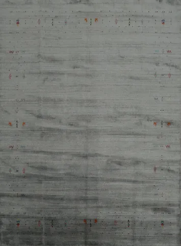 Stylish Gabbeh Area Rug 8x8 with Subdued Hues for a Modern Touch