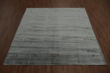 Stylish Gabbeh Area Rug 8x8 with Subdued Hues for a Modern Touch