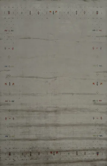 Sleek and Simple Gabbeh Area Rug 8x10 with Artistic Pattern Notes
