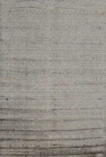 Chic Gabbeh Area Rug 8x10 with Minimalistic and Artistic Touch