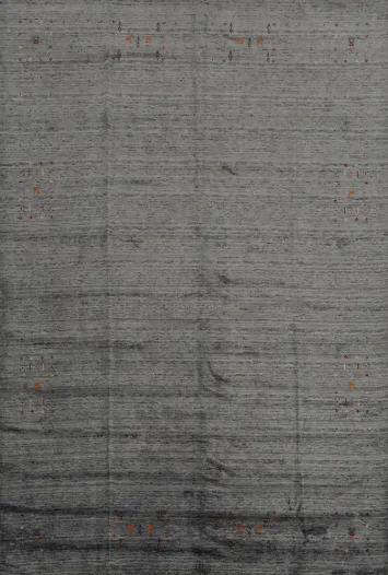 Elegant Gray Handmade Gabbeh Area Rug 8x10 for Modern Living Spaces