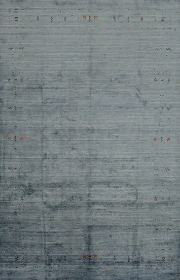 Elegant Gabbeh Indian Area Rug 8x10 with Subtle Multicolor Tribal Accents