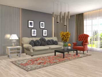 Orange Floral Mahal Persian Runner Rug 4x10